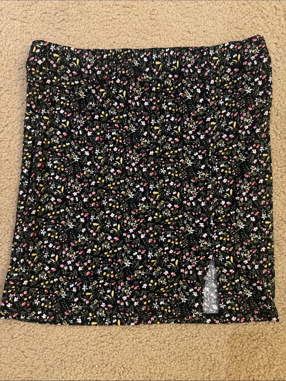 Black Floral Mini Skirt